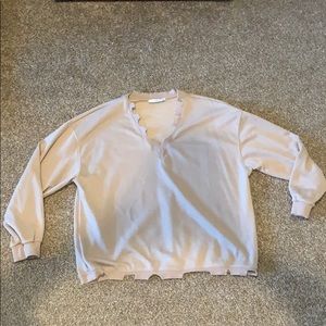 Lush distressed tan sweatshirt